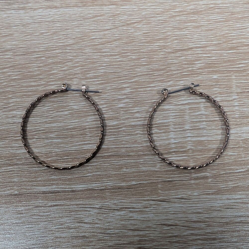 Twisted Hoop Earrings Textured Thin Hoops Minimalist Everyday Jewelry